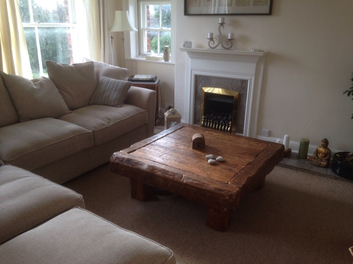 Handmade rustic coffee table made from old french oak!!