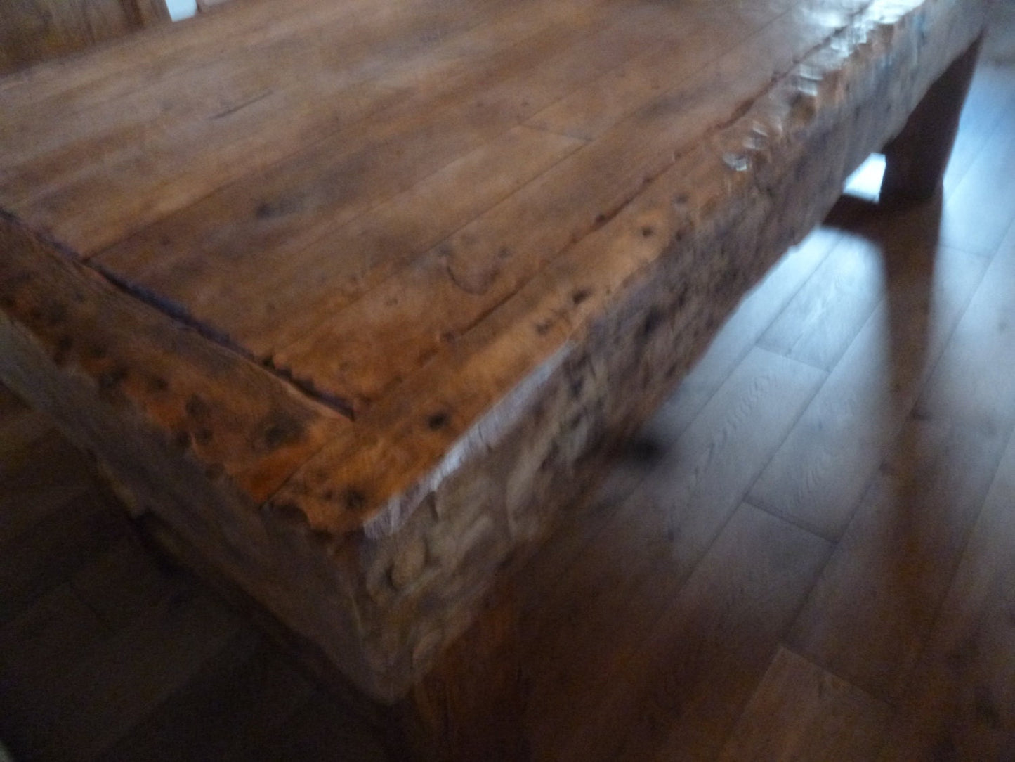 Chunky Dining table made from old french oak.